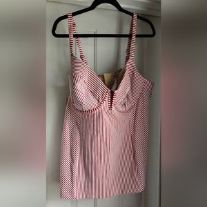 Red Seersucker Tankini 44D and 24